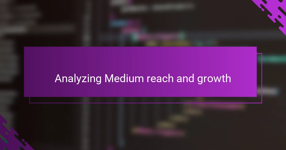 Analyzing Medium reach and growth