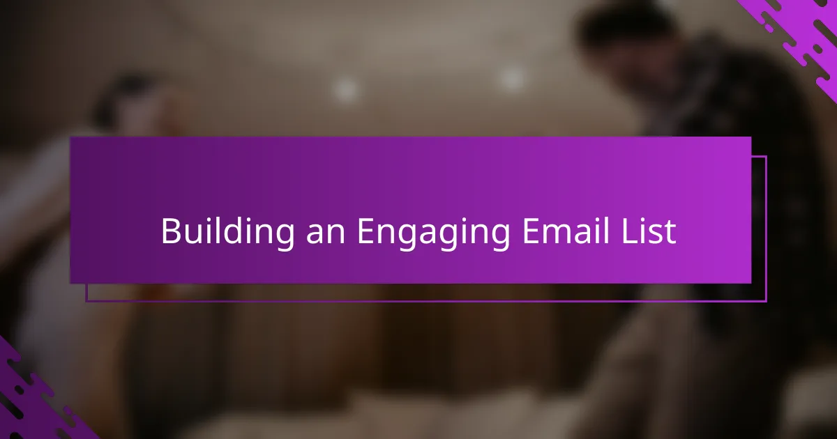 Building an Engaging Email List
