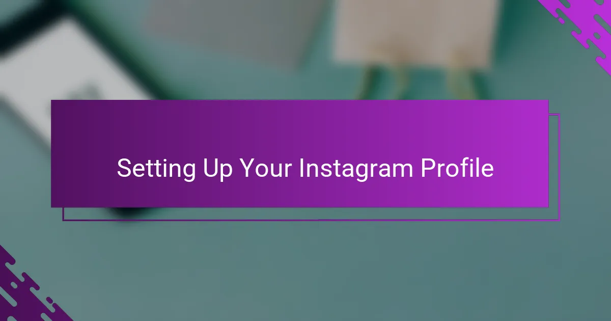 Setting Up Your Instagram Profile