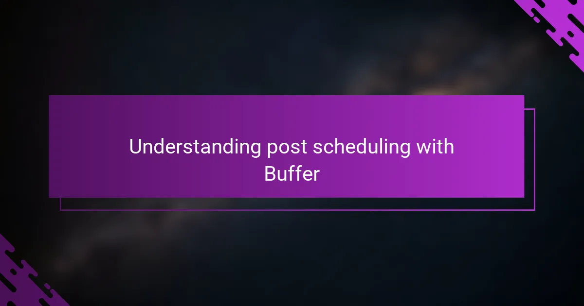 Understanding post scheduling with Buffer